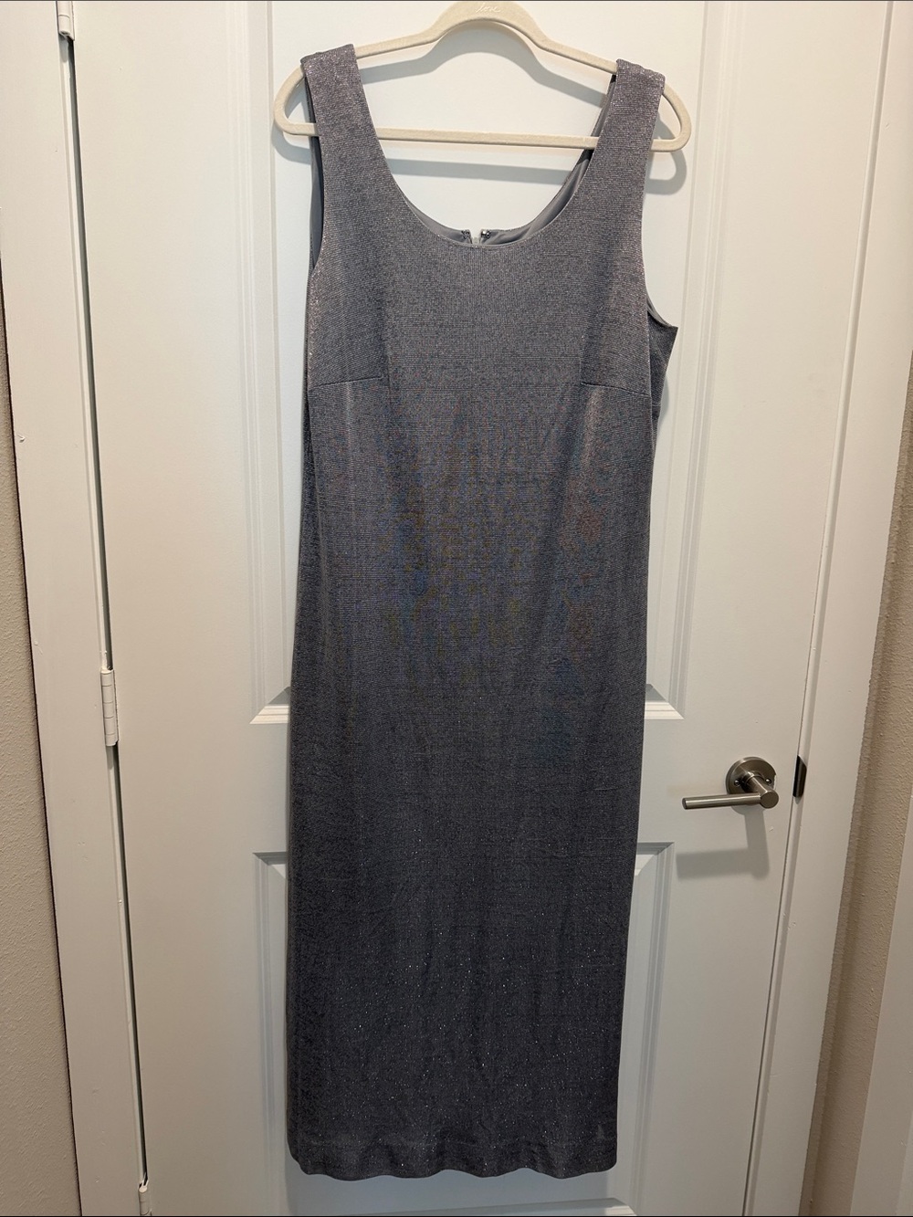 Alex Evenings Silver-Gray Sleeveless Maxi Dress
